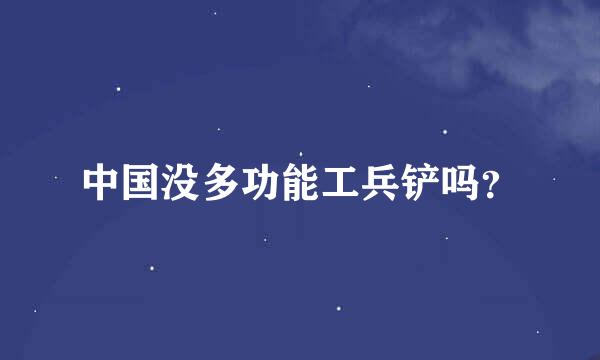 中国没多功能工兵铲吗？