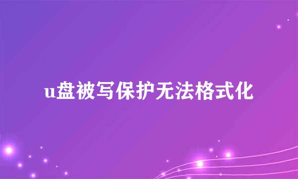 u盘被写保护无法格式化