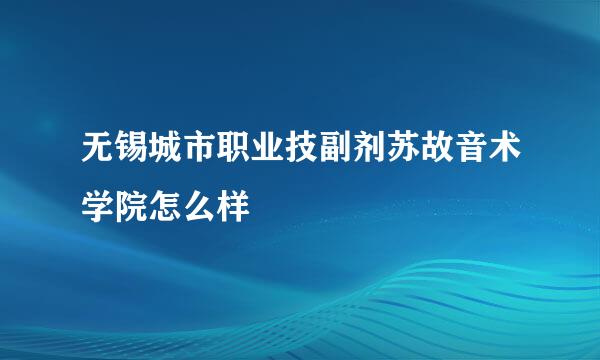 无锡城市职业技副剂苏故音术学院怎么样