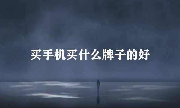 买手机买什么牌子的好