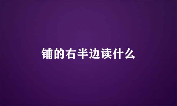 铺的右半边读什么