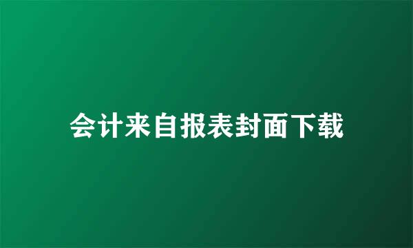 会计来自报表封面下载