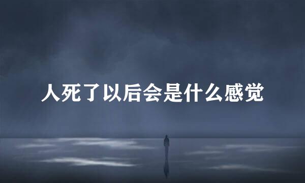 人死了以后会是什么感觉