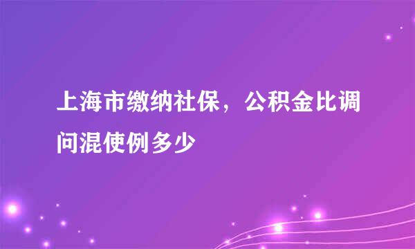 上海市缴纳社保，公积金比调问混使例多少