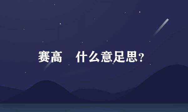赛高 什么意足思？
