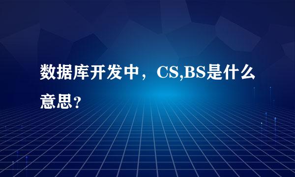 数据库开发中，CS,BS是什么意思？