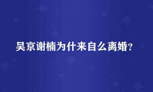 吴京谢楠为什来自么离婚？