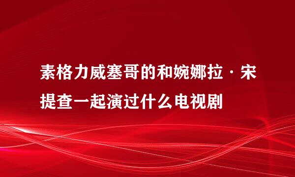 素格力威塞哥的和婉娜拉·宋提查一起演过什么电视剧