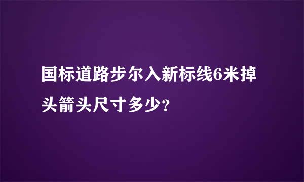 国标道路步尔入新标线6米掉头箭头尺寸多少？