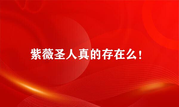 紫薇圣人真的存在么！