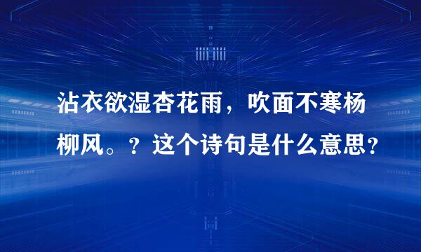 沾衣欲湿杏花雨，吹面不寒杨柳风。？这个诗句是什么意思？