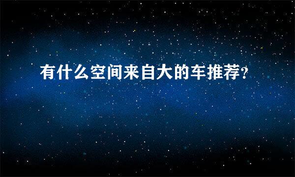 有什么空间来自大的车推荐？