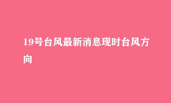 19号台风最新消息现时台风方向