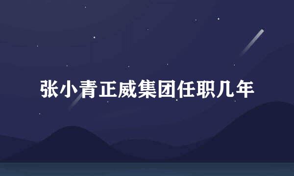张小青正威集团任职几年
