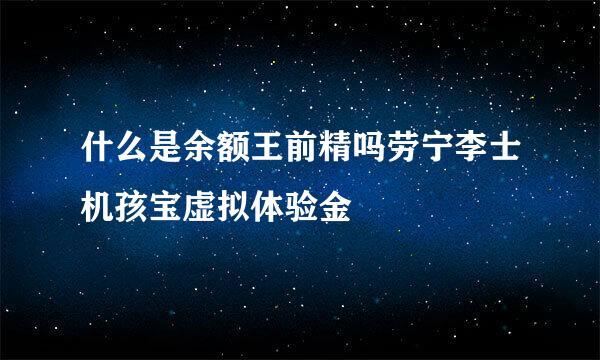 什么是余额王前精吗劳宁李士机孩宝虚拟体验金