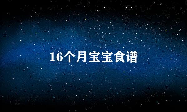 16个月宝宝食谱