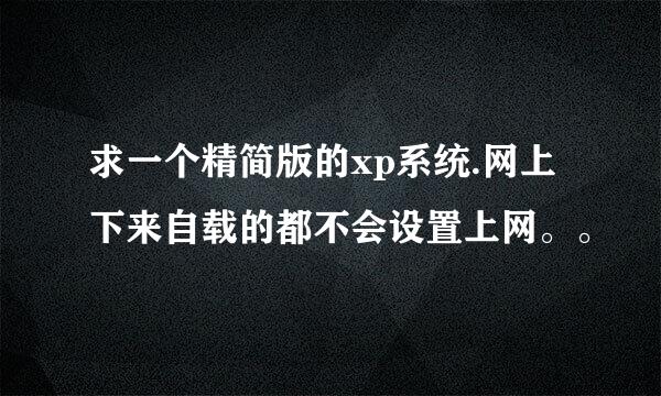 求一个精简版的xp系统.网上下来自载的都不会设置上网。。