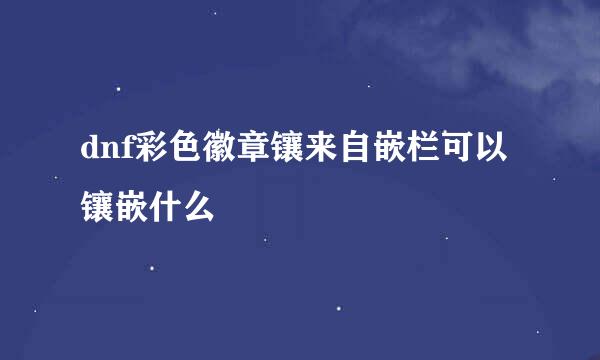dnf彩色徽章镶来自嵌栏可以镶嵌什么