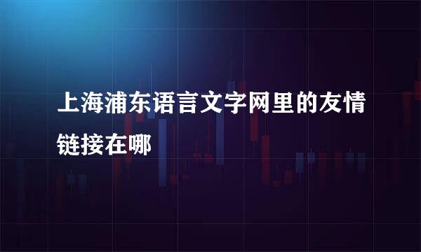 上海浦东语言文字网里的友情链接在哪