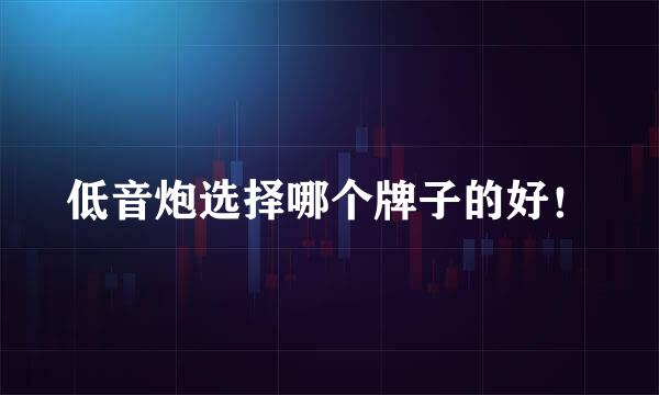 低音炮选择哪个牌子的好！
