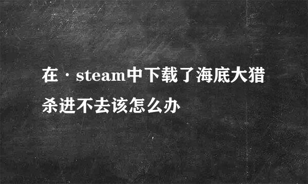 在·steam中下载了海底大猎杀进不去该怎么办