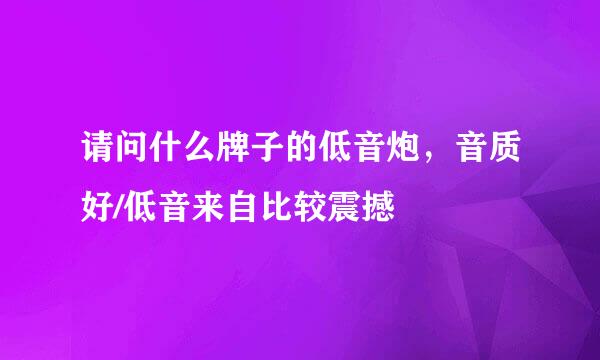 请问什么牌子的低音炮，音质好/低音来自比较震撼