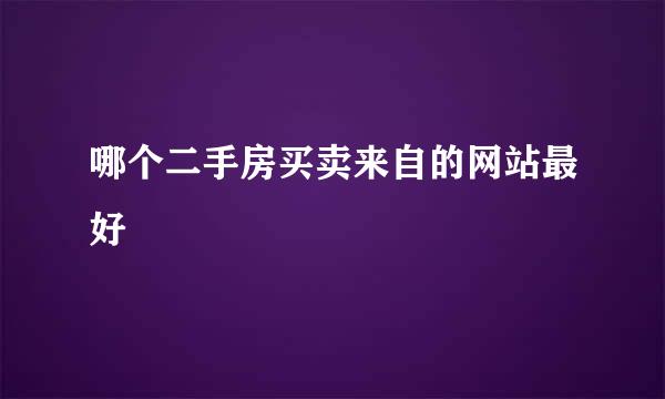 哪个二手房买卖来自的网站最好