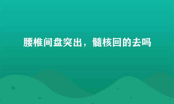 腰椎间盘突出，髓核回的去吗