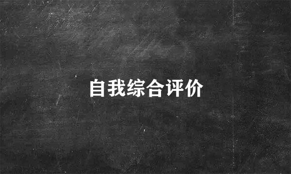 自我综合评价