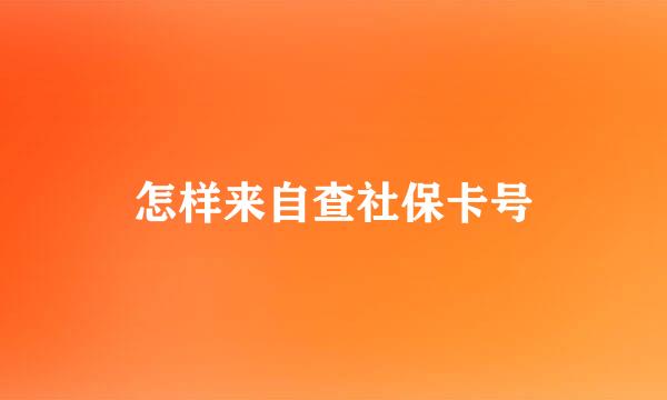 怎样来自查社保卡号