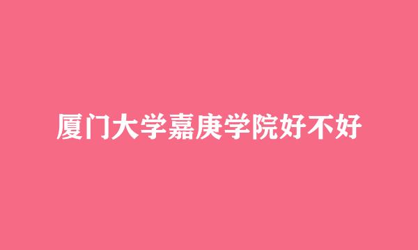 厦门大学嘉庚学院好不好
