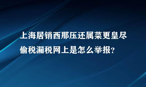上海居销西那压还属菜更皇尽偷税漏税网上是怎么举报？