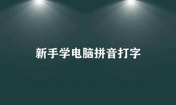 新手学电脑拼音打字