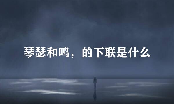 琴瑟和鸣，的下联是什么