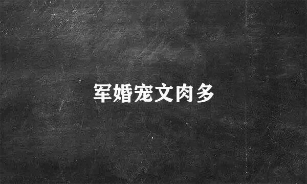 军婚宠文肉多