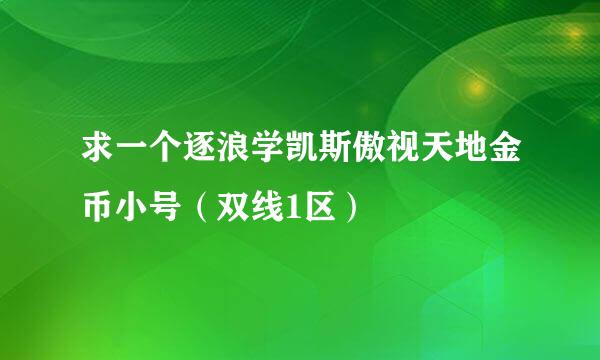 求一个逐浪学凯斯傲视天地金币小号（双线1区）