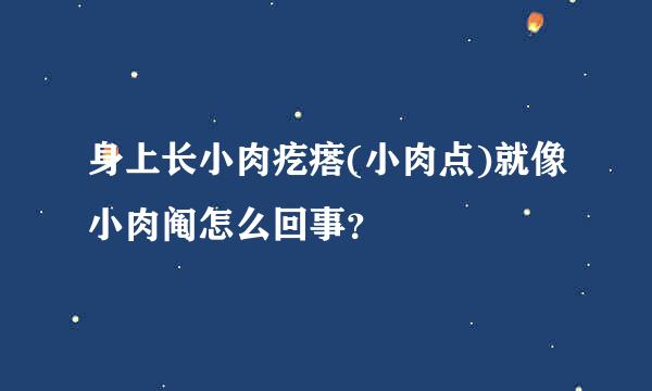 身上长小肉疙瘩(小肉点)就像小肉阄怎么回事？