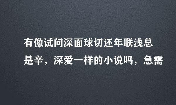 有像试问深面球切还年联浅总是辛，深爱一样的小说吗，急需