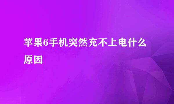 苹果6手机突然充不上电什么原因