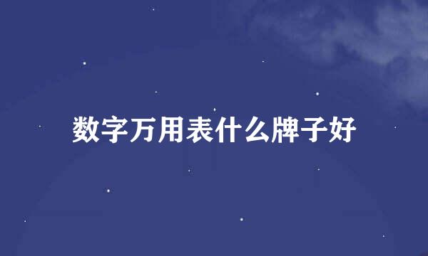 数字万用表什么牌子好