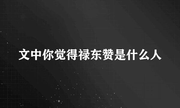 文中你觉得禄东赞是什么人