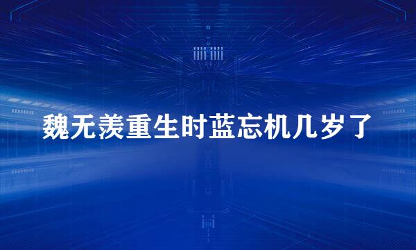 魏无羡重生时蓝忘机几岁了