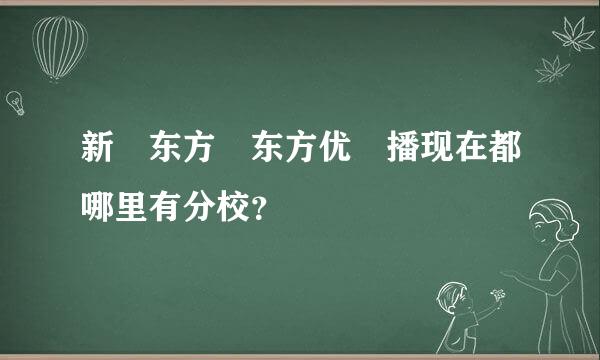 新东方东方优播现在都哪里有分校？