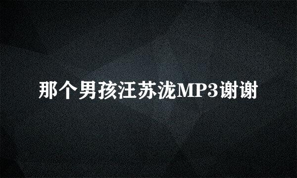那个男孩汪苏泷MP3谢谢