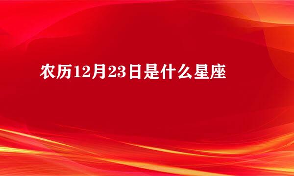 农历12月23日是什么星座
