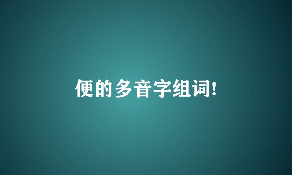 便的多音字组词!