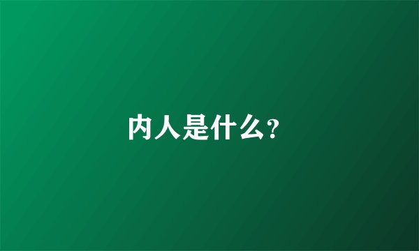 内人是什么？