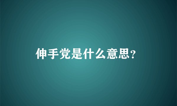 伸手党是什么意思？