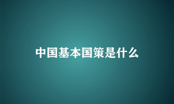 中国基本国策是什么