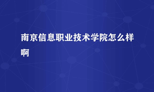 南京信息职业技术学院怎么样啊